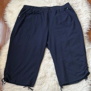 Cotton Ginny Navy Sweat Capris Womens Size 4X